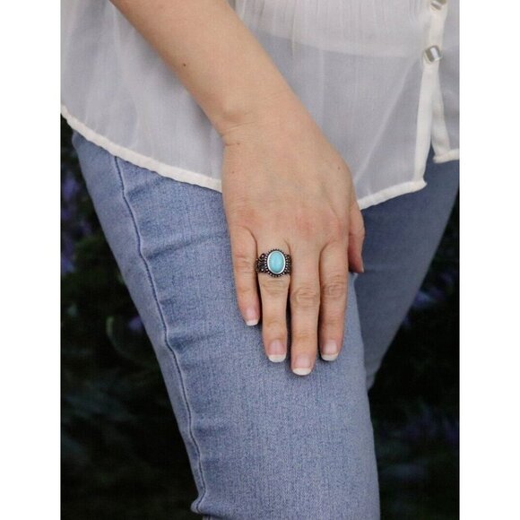 Sterling Silver Turquoise Ring Size 6 1/2 Vintage Avon - Picture 4 of 9